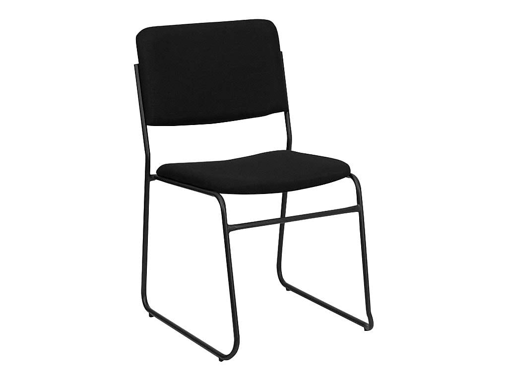 Black Fabric Stackable Chair with Sled Base E4519