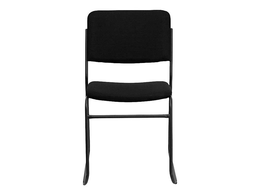 Black Fabric Stackable Chair with Sled Base E4519