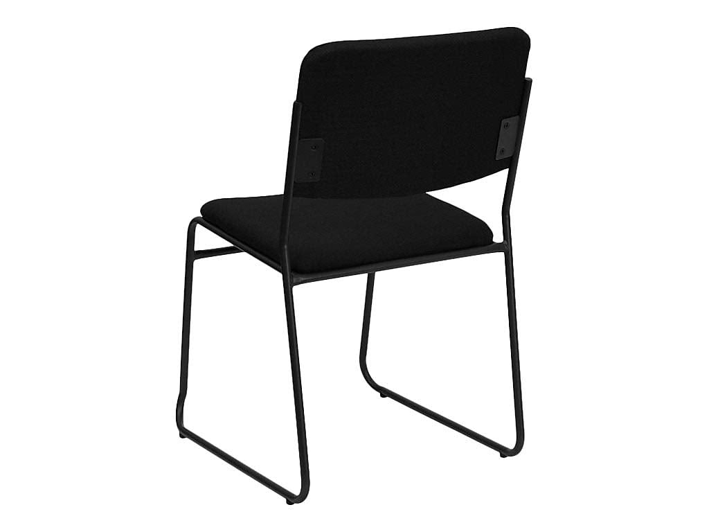 Black Fabric Stackable Chair with Sled Base E4519