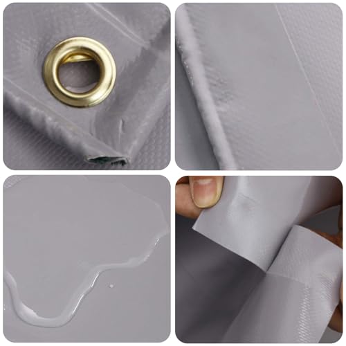 4m x 8m Grey Waterproof Poly Tarp with Grommets K480
