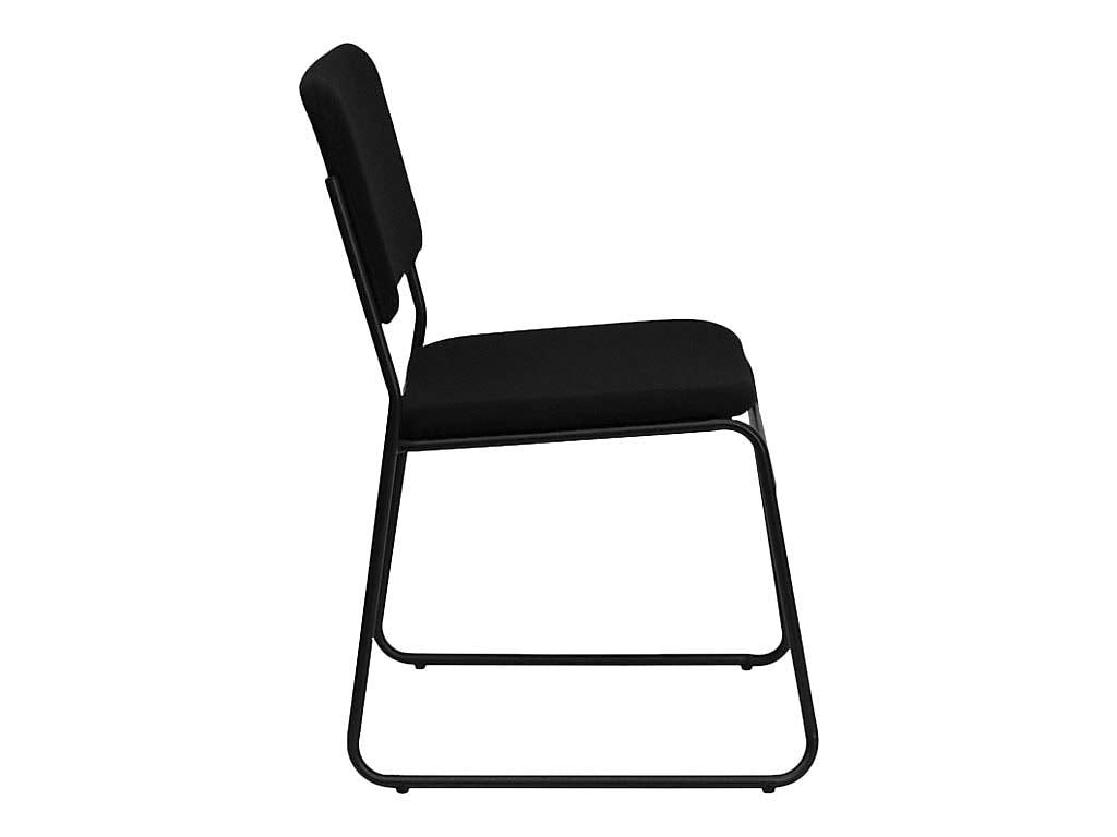 Black Fabric Stackable Chair with Sled Base E4519