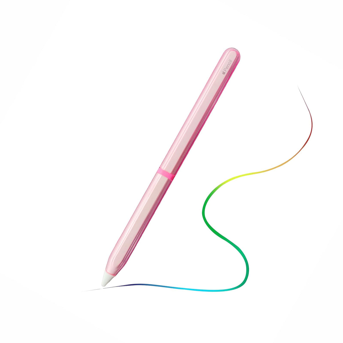 Pink Protective Pencil Case with 2 Silicone Tip Covers L946308