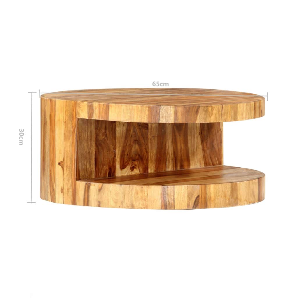 Round Coffee Table Solid Sheesham Wood Z653