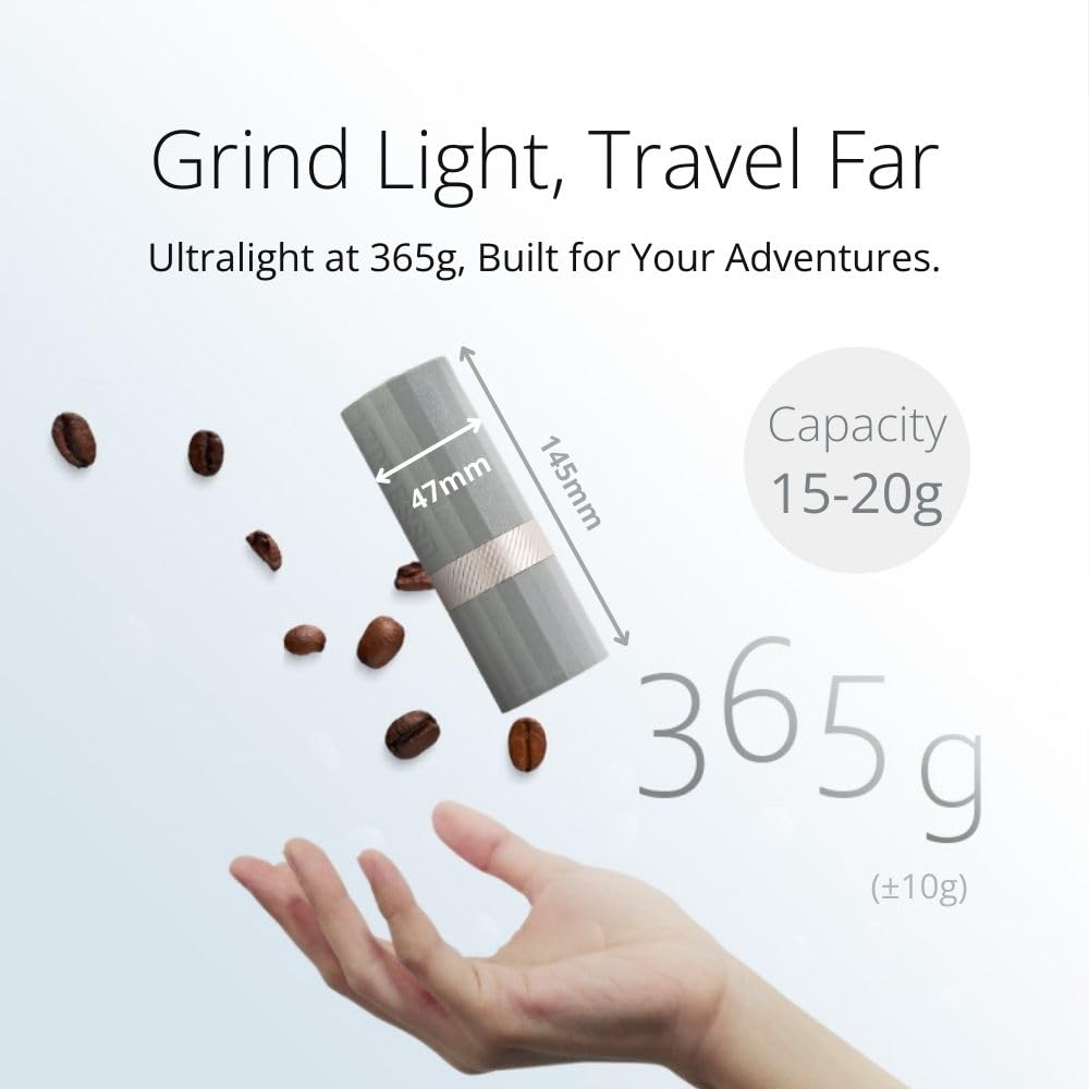 Black Manual Coffee Grinder, Stainless Steel Conical Burr Q487
