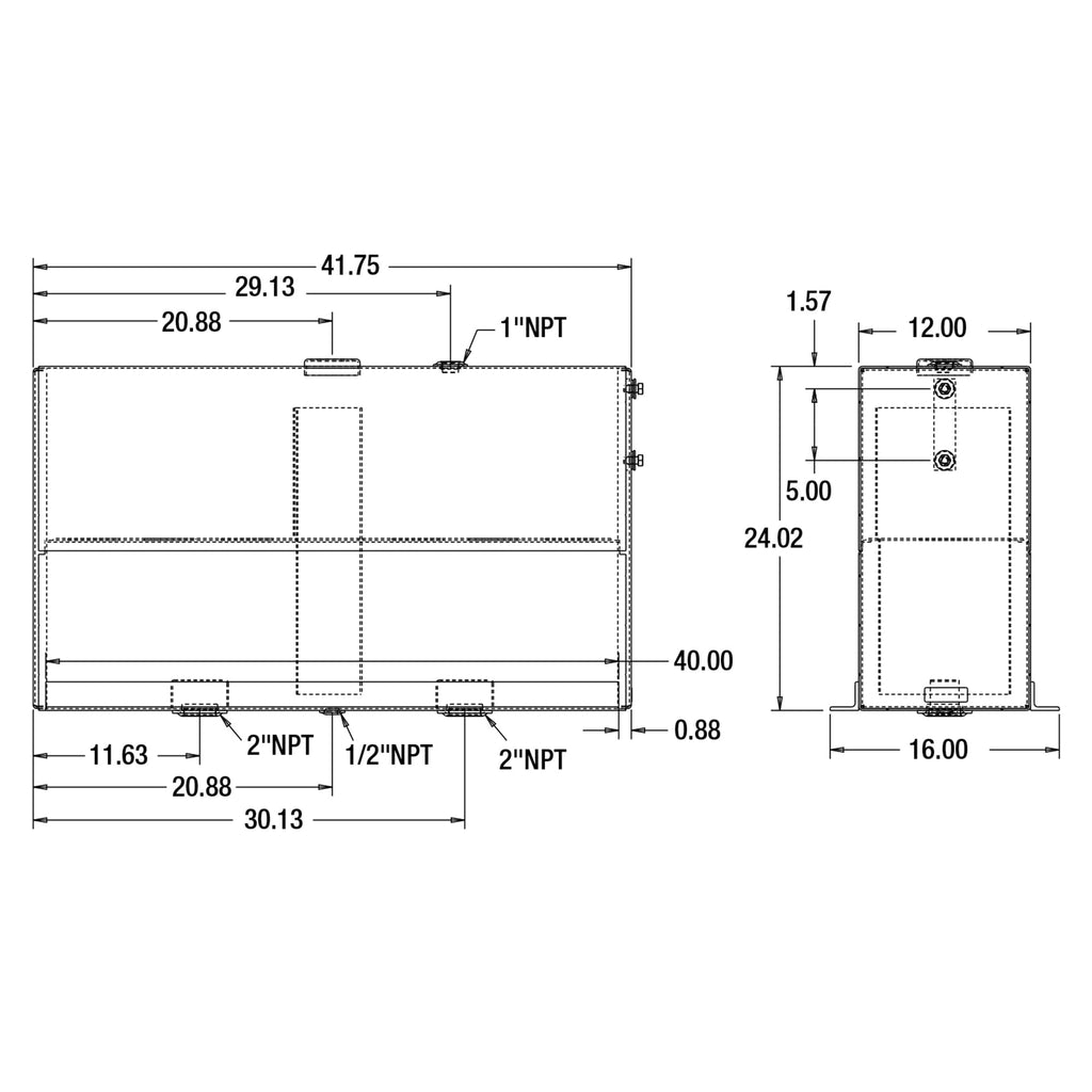 50 Gallon Upright Aluminum Hydraulic Reservoir Tank W97393