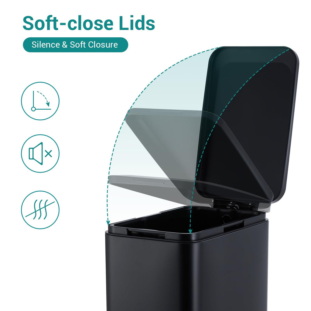 50L Slim Stainless Steel Trash Can with Lid X121