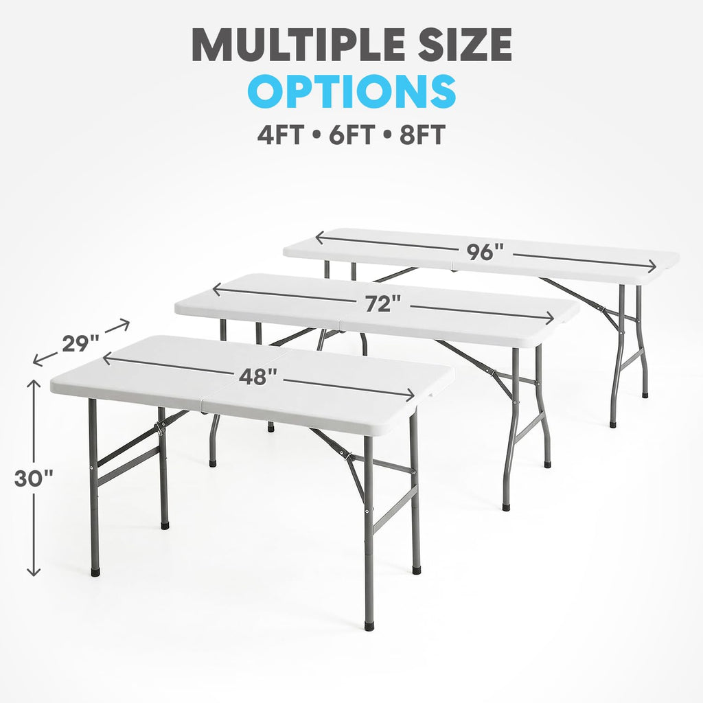 White 6FT Foldable Table 2-Pack N3487