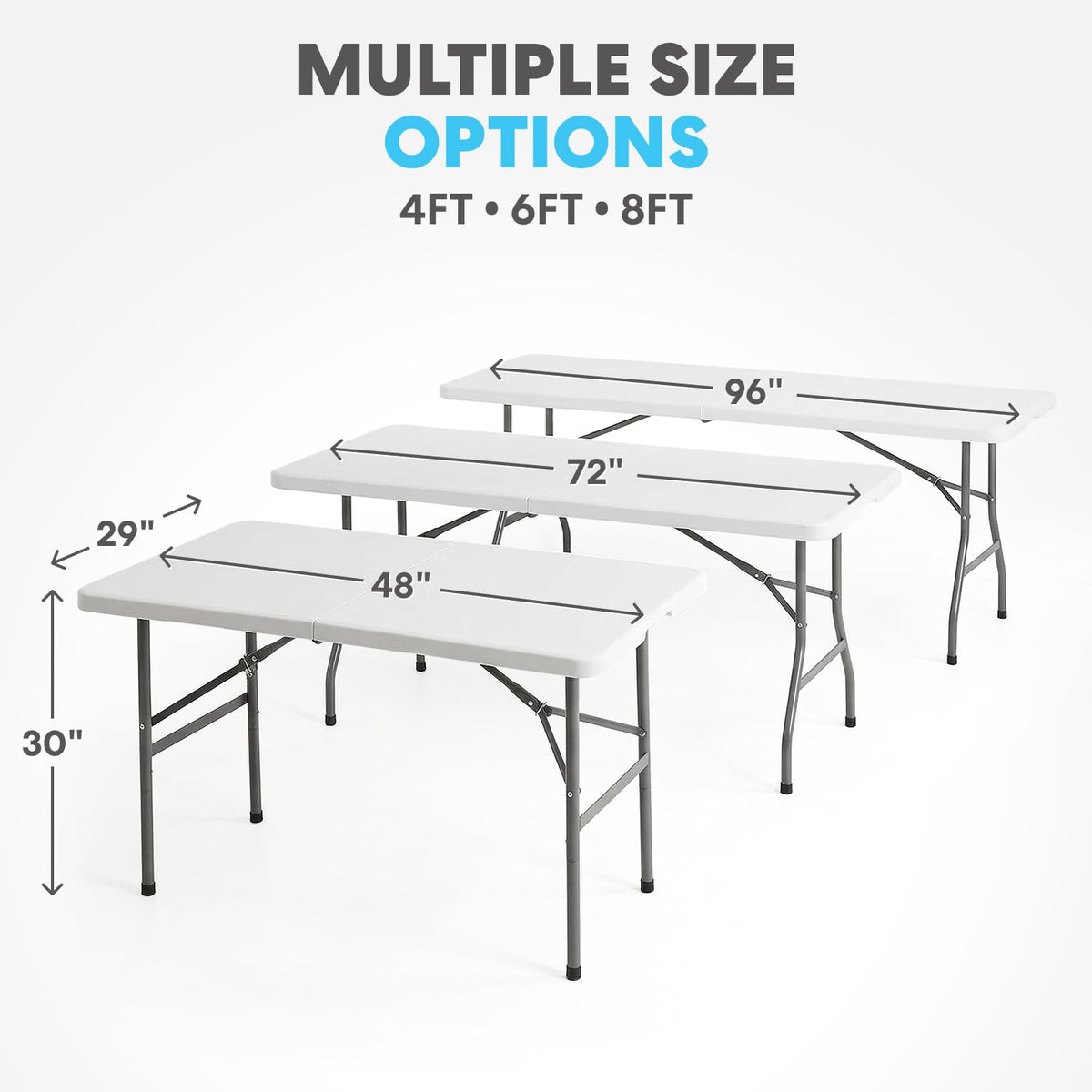 White 6FT Foldable Table 2-Pack N3487