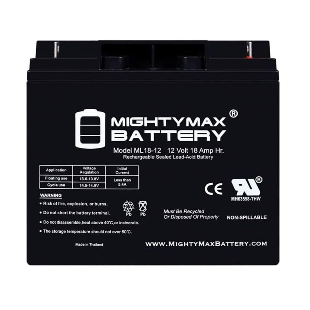 12 Volt 18 AH Rechargeable SLA AGM Battery A935478