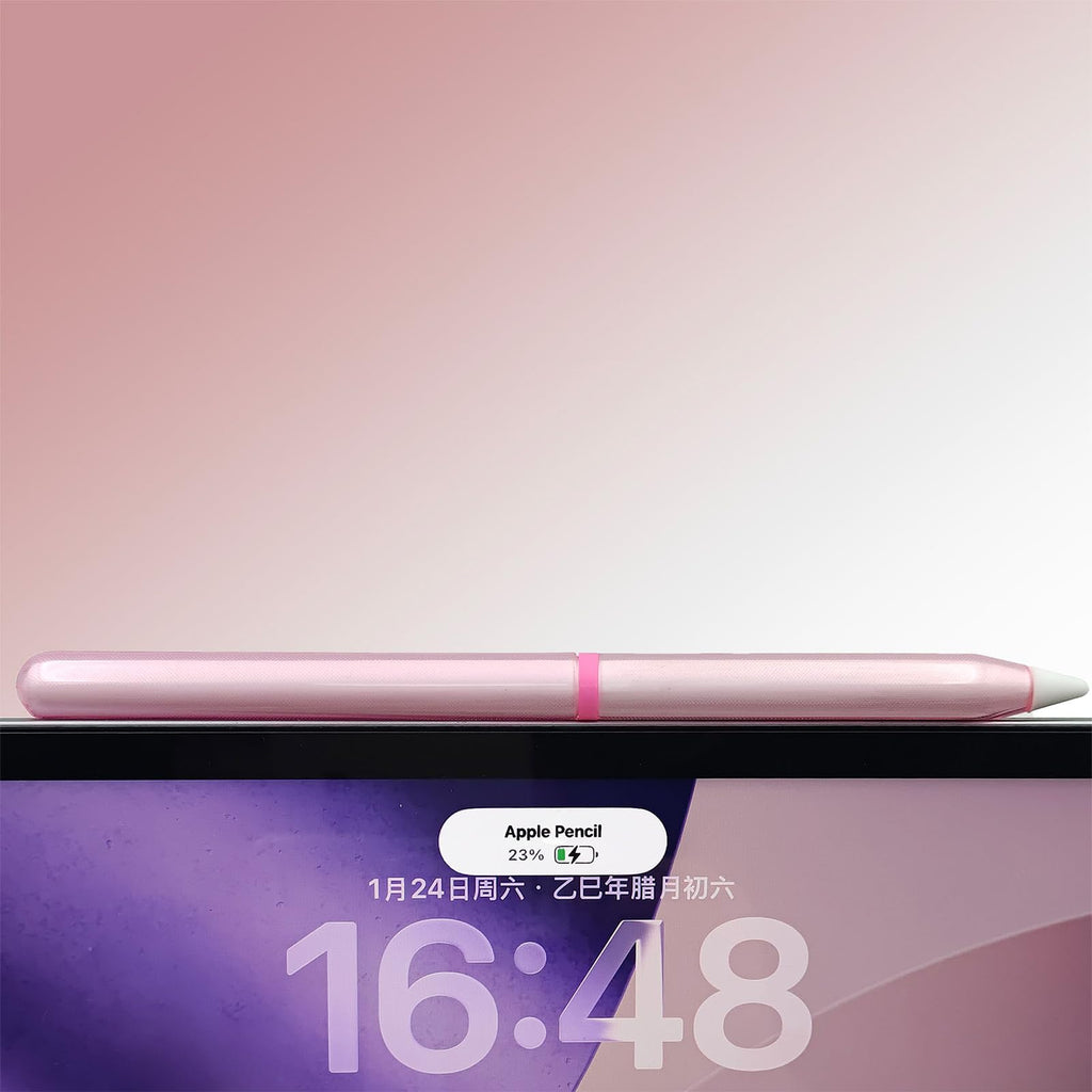 Pink Protective Pencil Case with 2 Silicone Tip Covers L946308