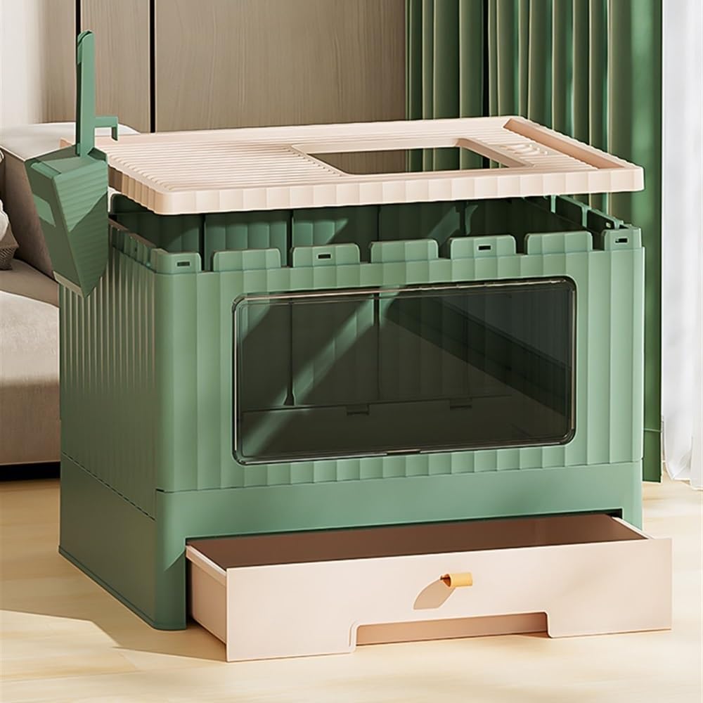Foldable Cat Litter Box with Lid & Scoop M865