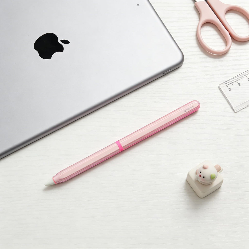 Pink Protective Pencil Case with 2 Silicone Tip Covers L946308