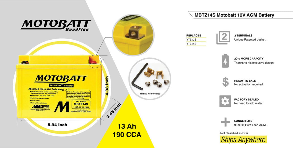 Sealed AGM Motorcycle Battery M5761