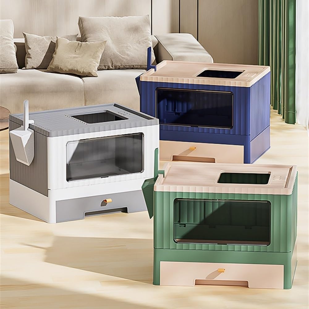 Foldable Cat Litter Box with Lid & Scoop M865