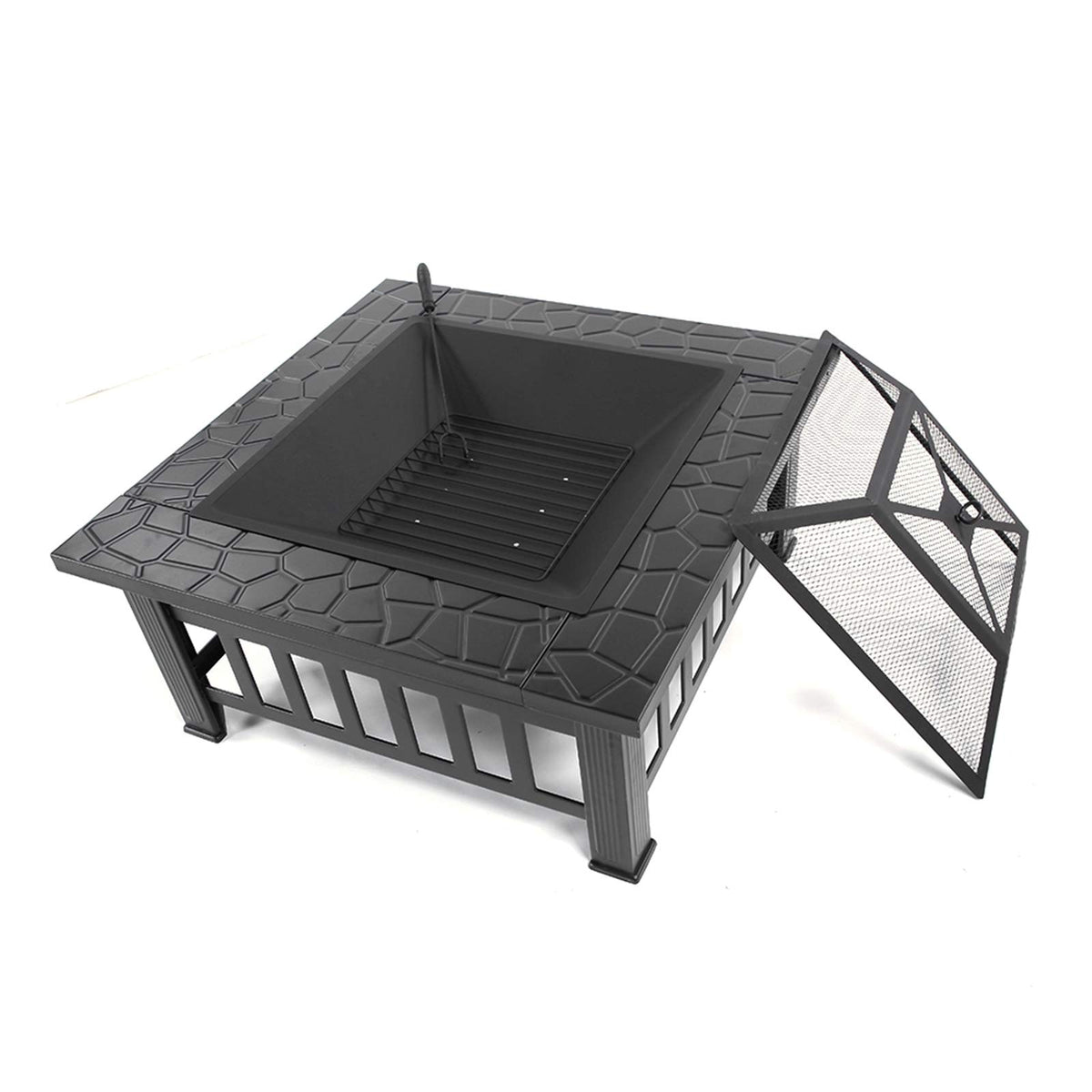 32in Square Metal Fire Pit Table J339707