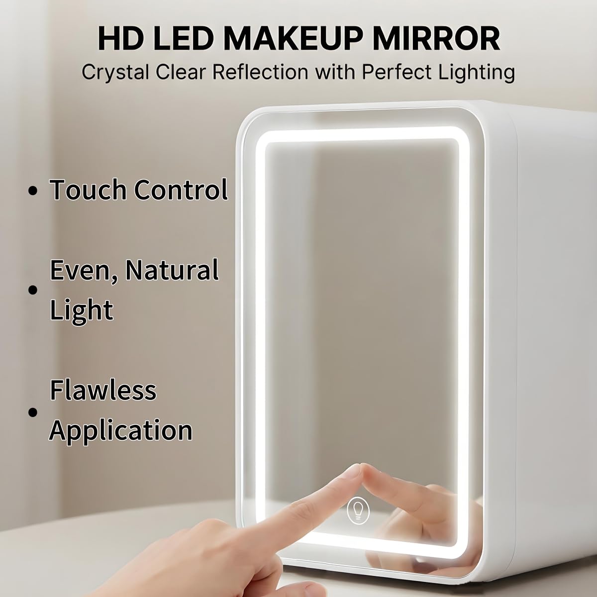 4L Portable Mini Skincare Refrigerator with Dimmable LED Mirror I344108