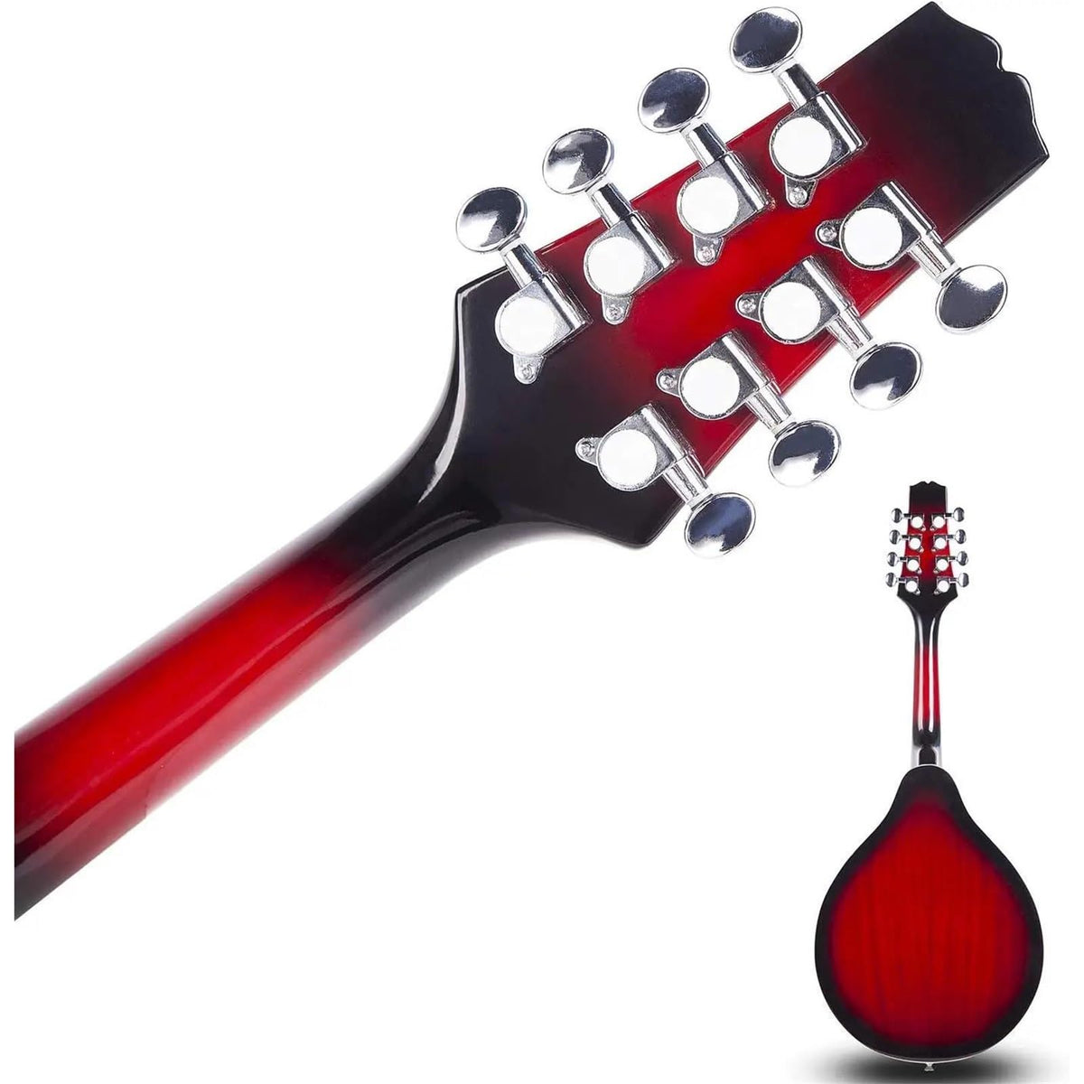 Acoustic Electric Mandolin Instrument Vintage Red Sunburst Mahogany Wood N880