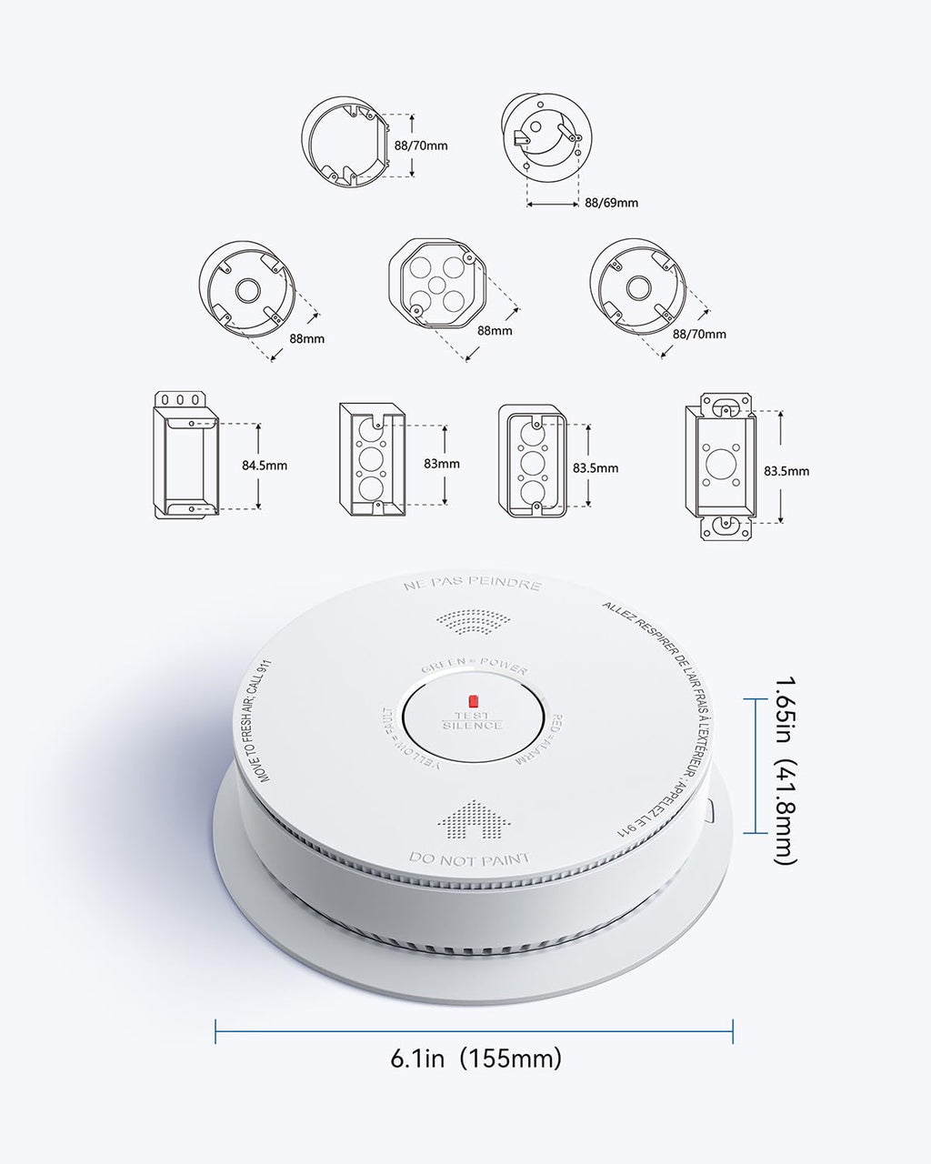 Smoke and Carbon Monoxide Detector Combo 10 Year Battery I362745