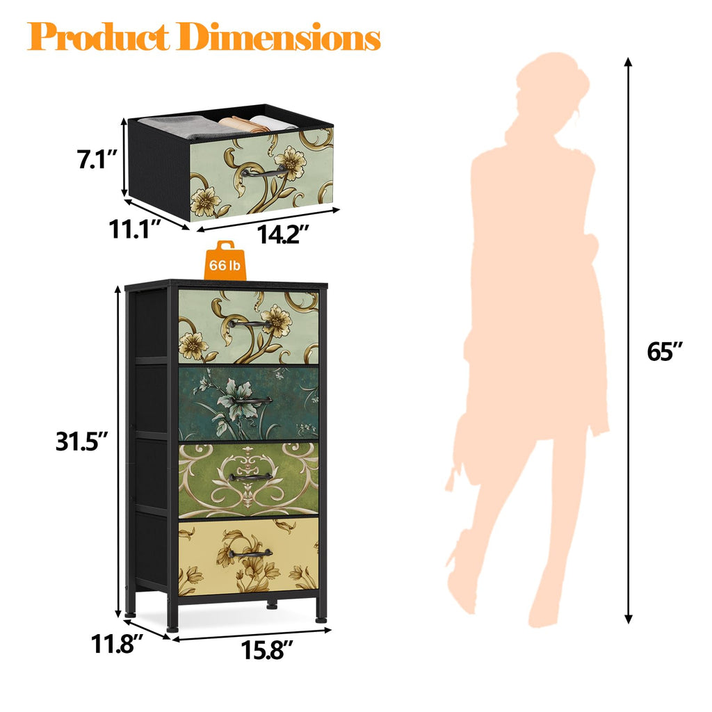 4 Drawer Fabric Dresser A379