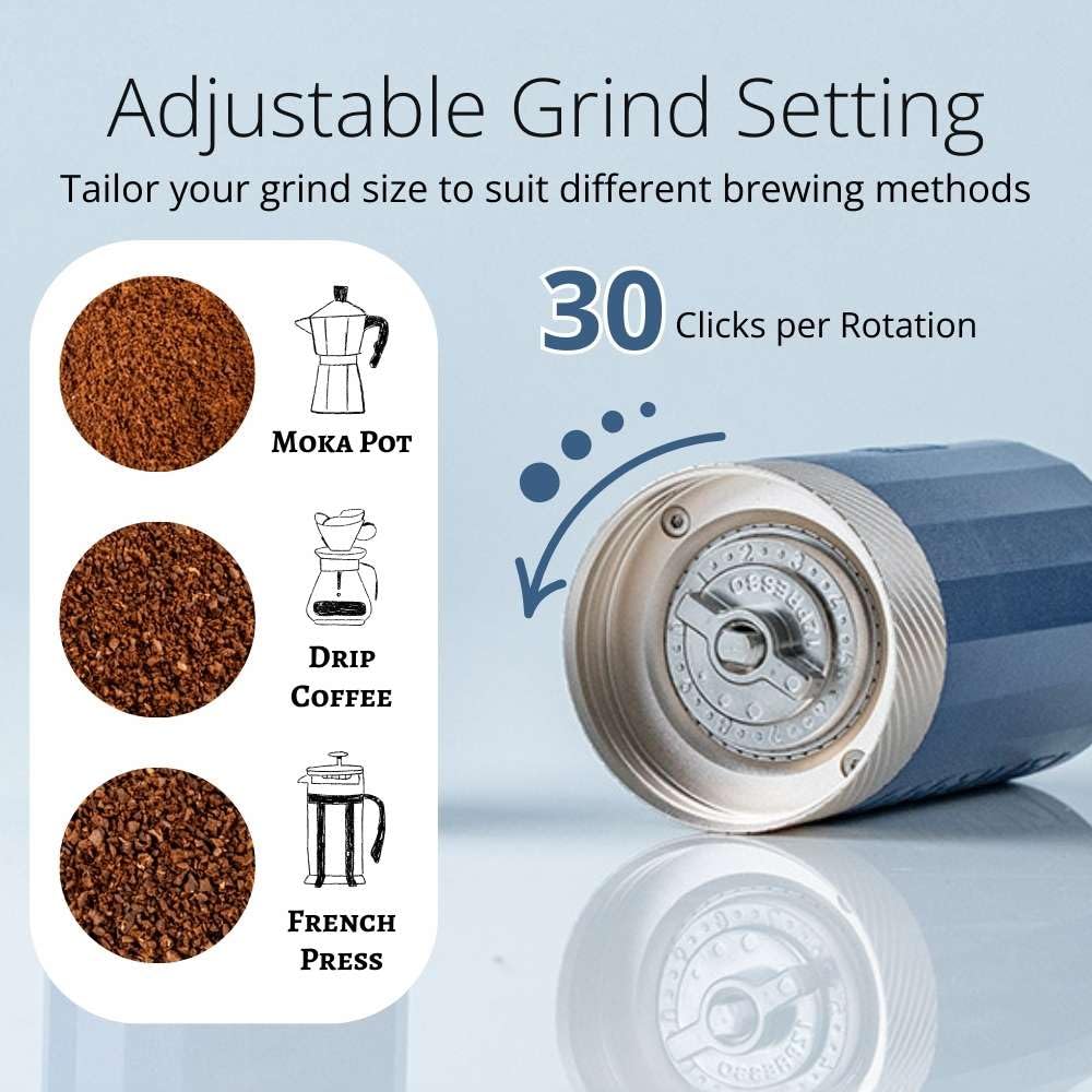 Black Manual Coffee Grinder, Stainless Steel Conical Burr Q487