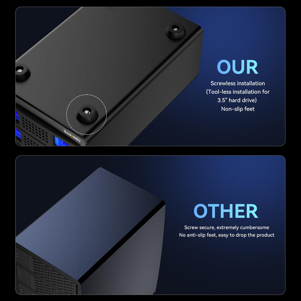 Aluminum 2 Bay Hard Drive Enclosure with Cooling Fan V56381