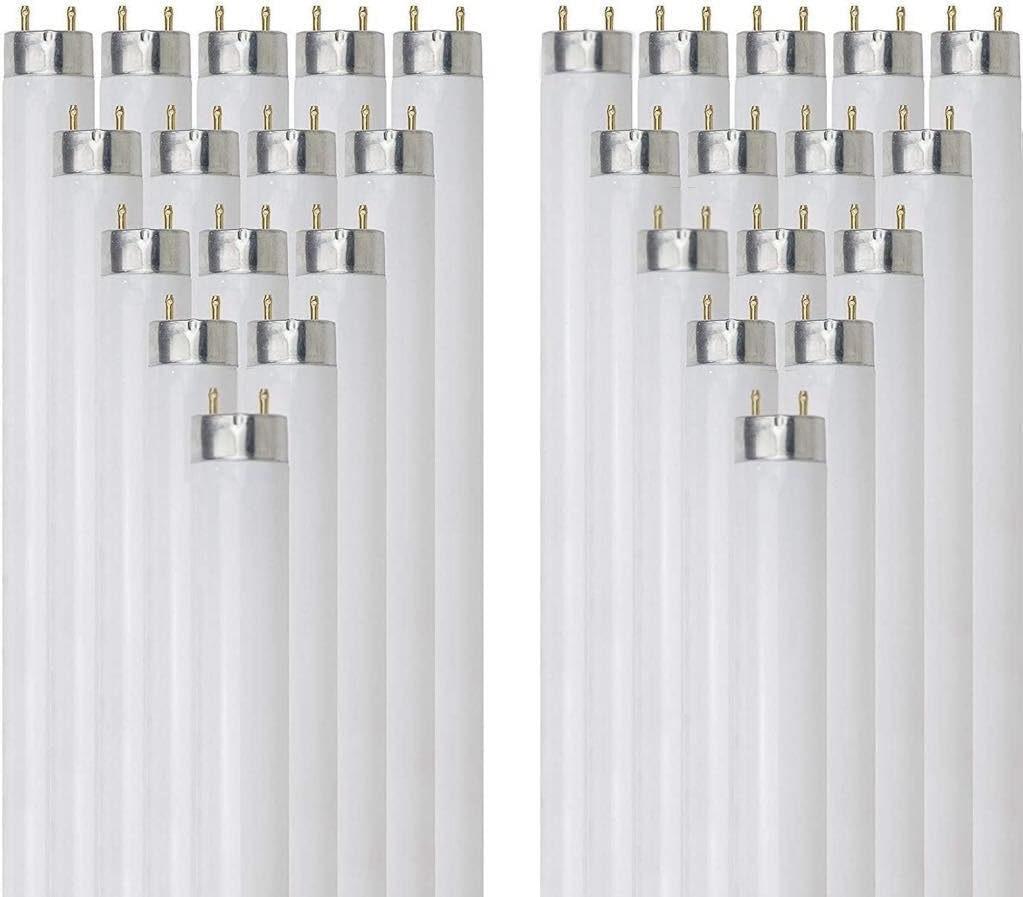 T8 Fluorescent Tube Light Bulb 25W 4100K Cool White G13 Pack of 30 L808728