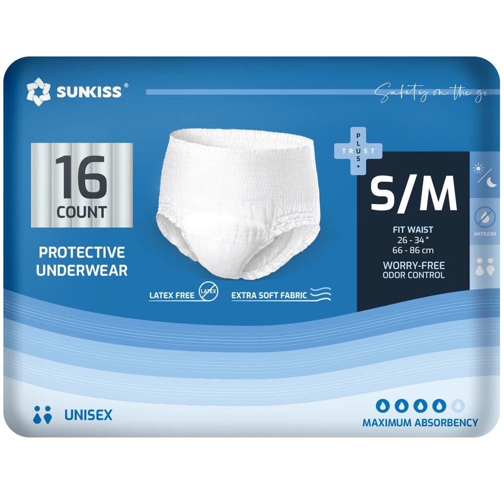 Incontinence Disposable Underwear Small/Medium 16 Count & Wet Wipes 200 Count O67351