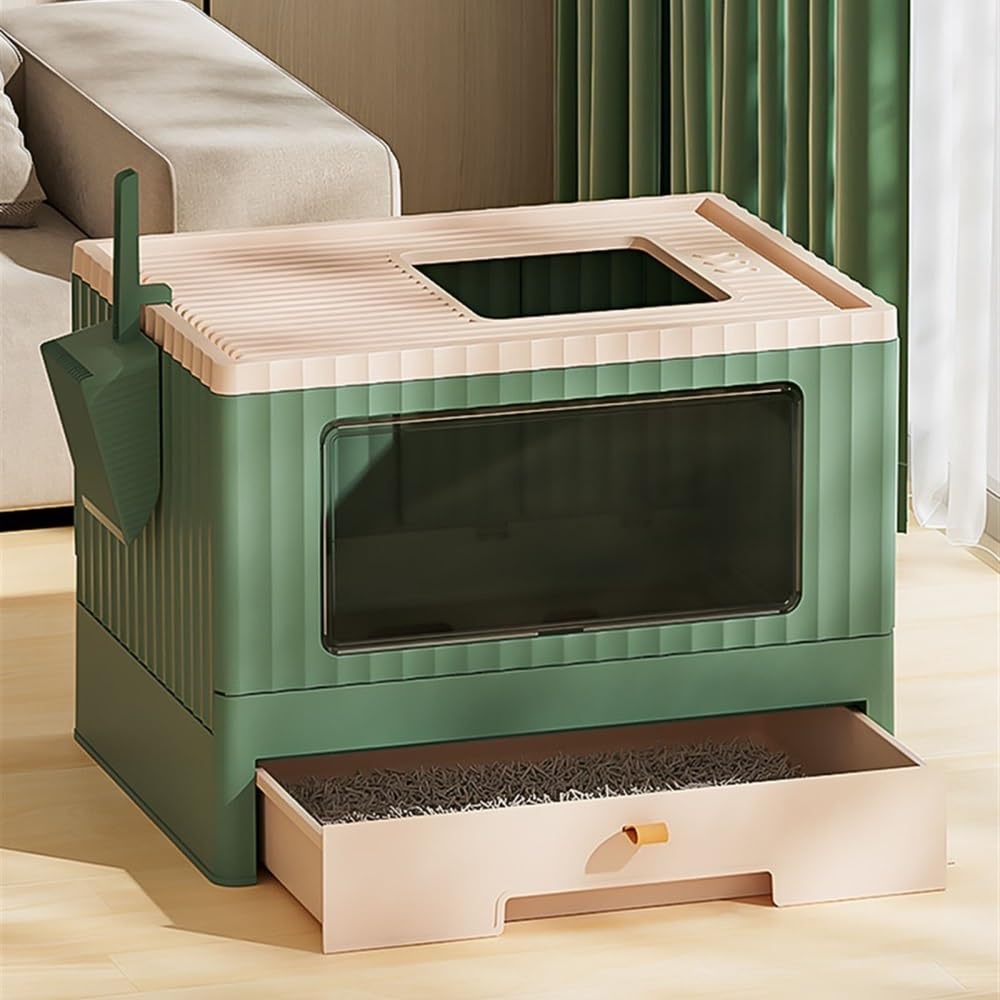 Foldable Cat Litter Box with Lid & Scoop M865