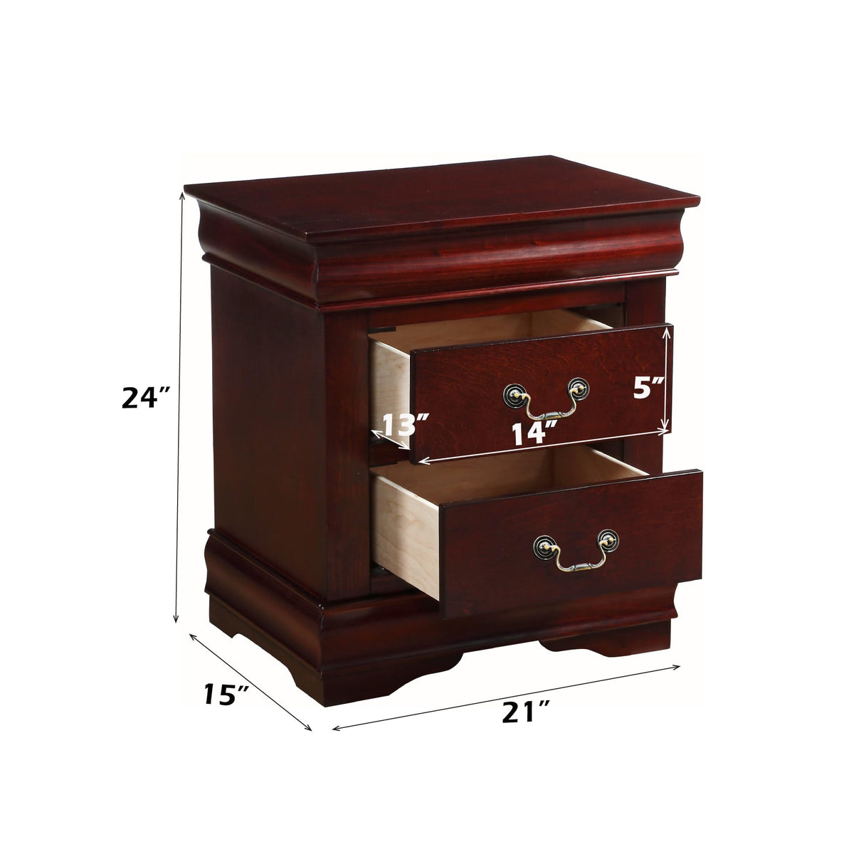 2-Drawer Wood Nightstand X183