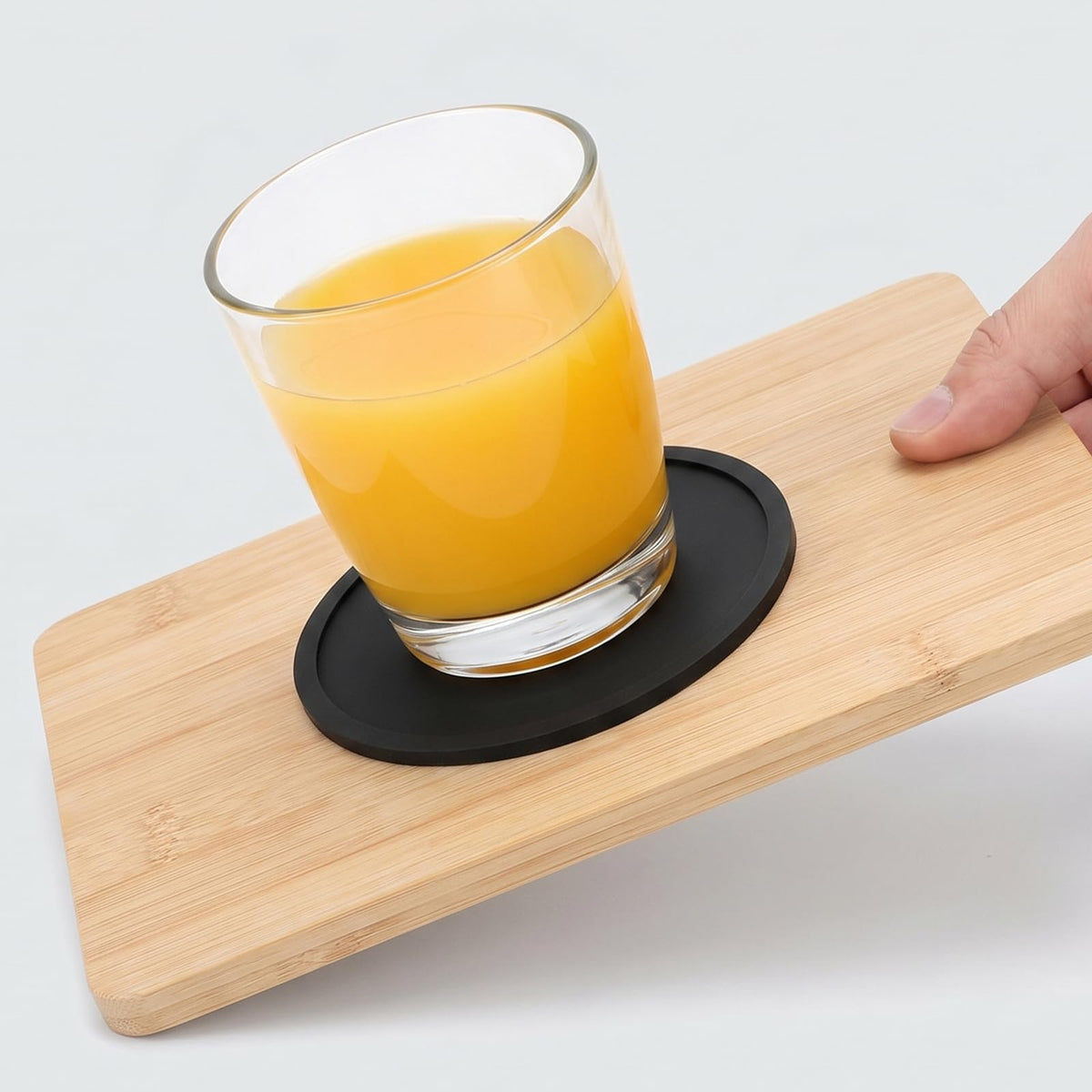 Black Set of 4 Round Silicone Coasters F841