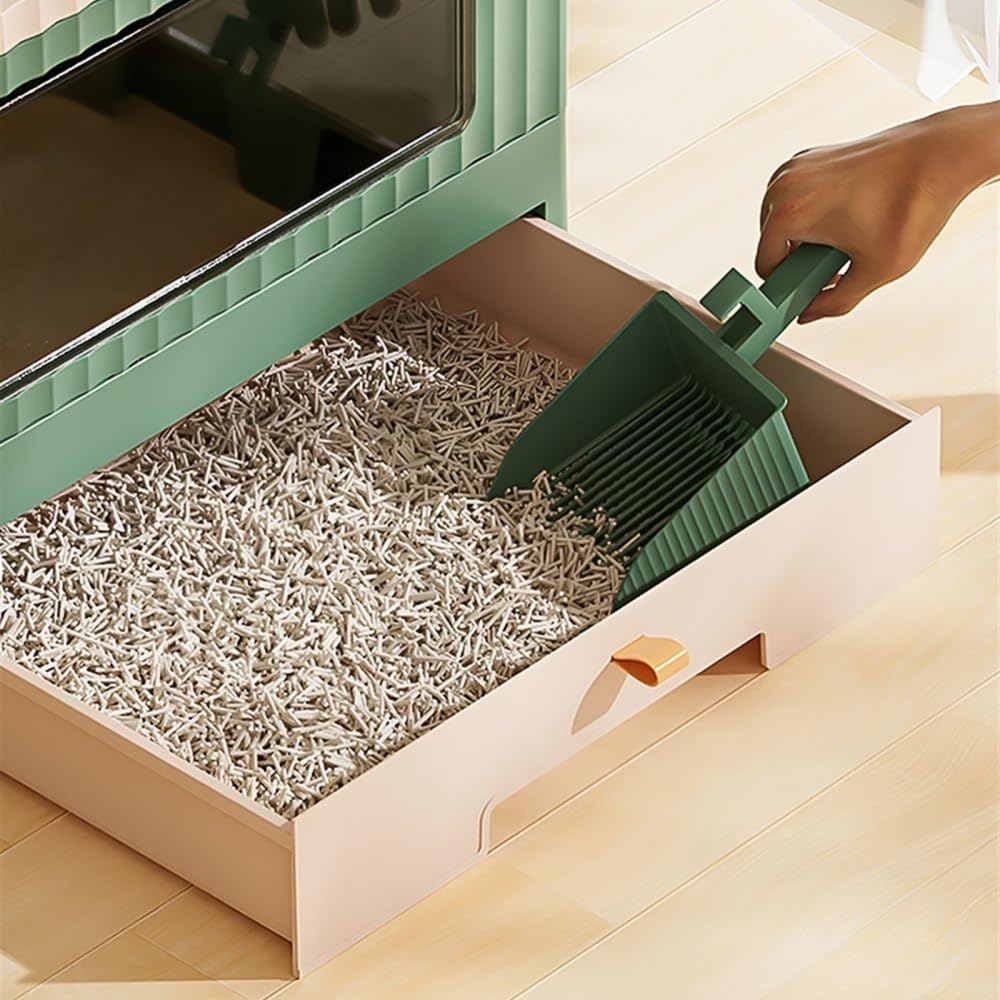 Foldable Cat Litter Box with Lid & Scoop M865