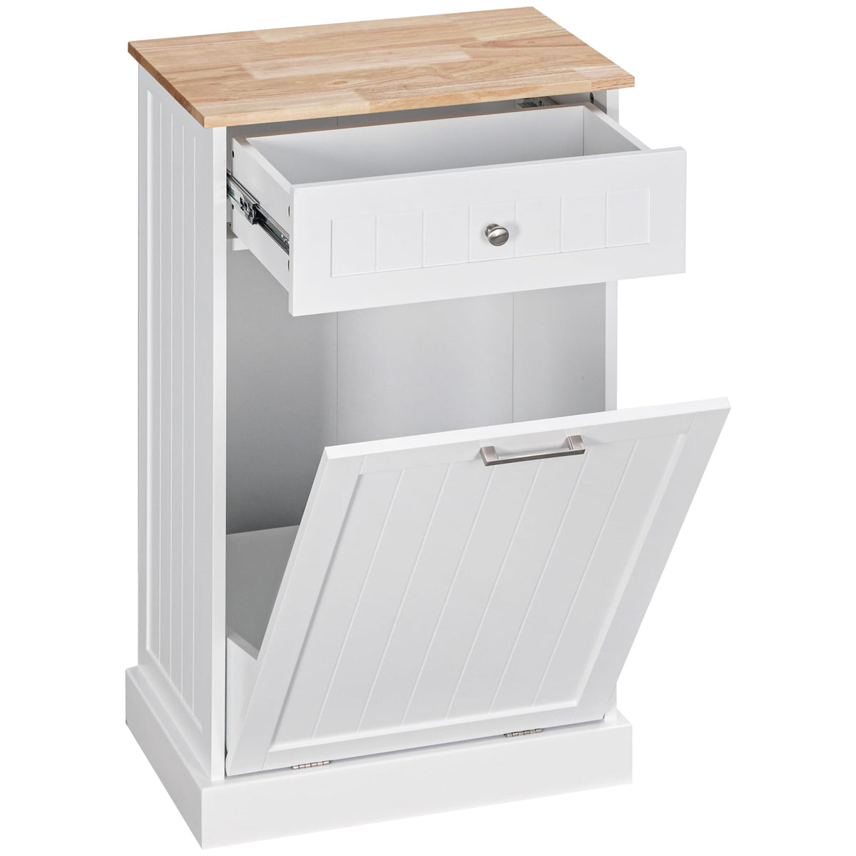 White Double Tilt-Out Trash & Recycling Cabinet V6017