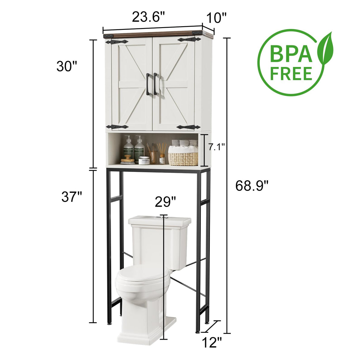 Over The Toilet Storage Cabinet with Adjustable Shelf, White M553662