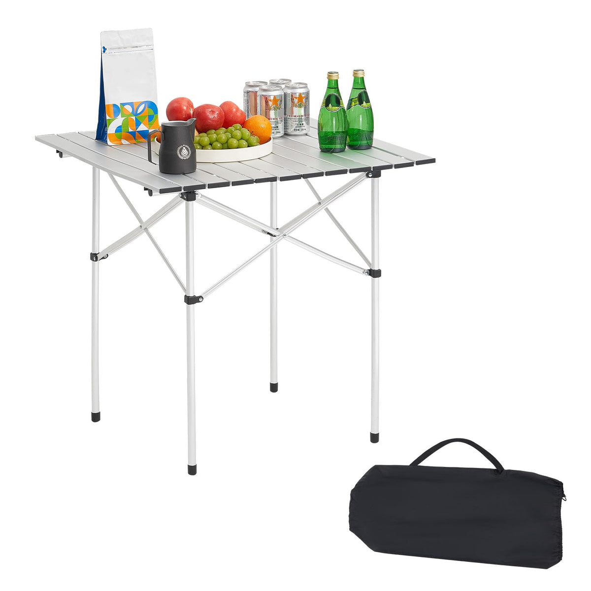 Folding Camping Table 28 inch Silver Y709