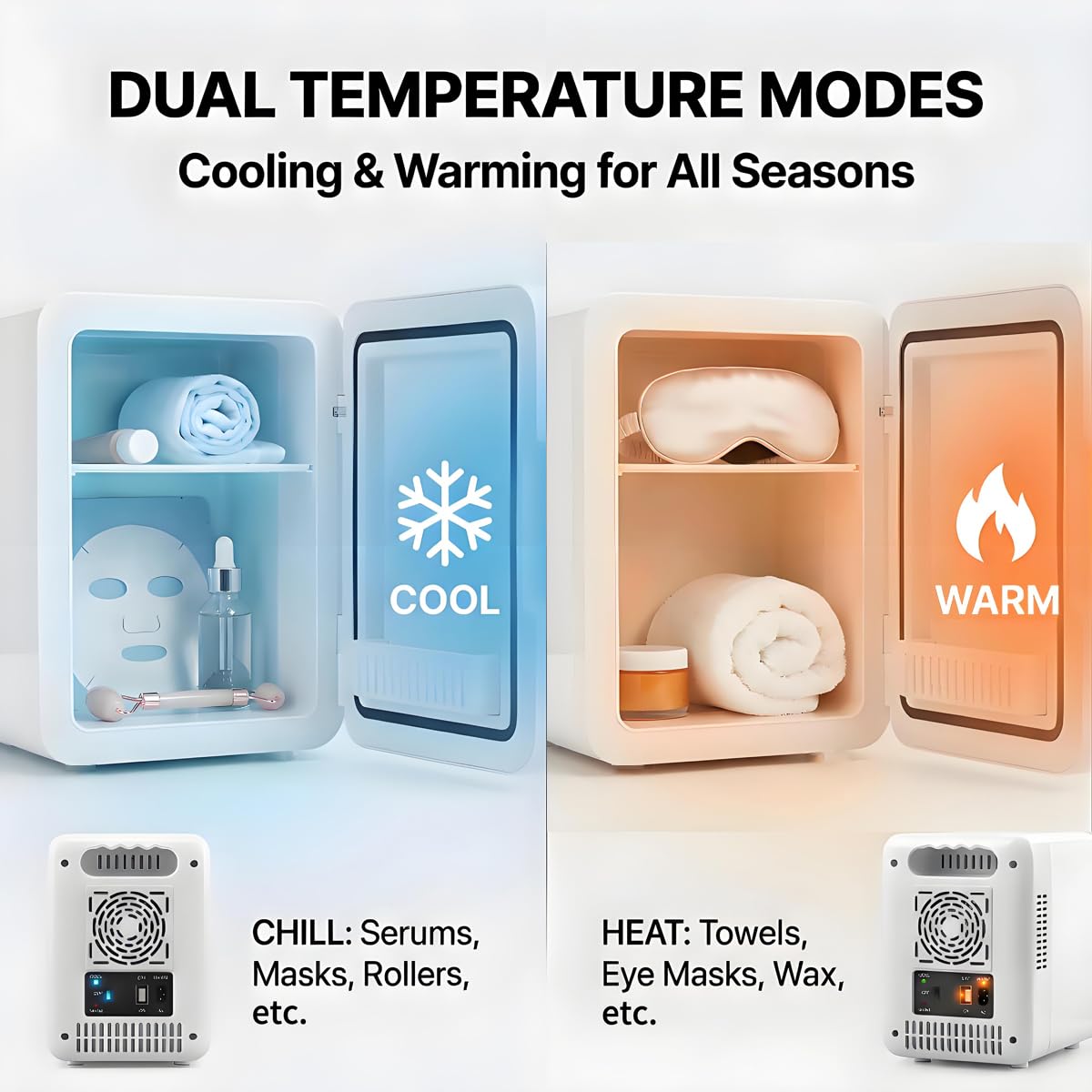 4L Portable Mini Skincare Refrigerator with Dimmable LED Mirror I344108