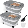 2 Pack 15Lbs Collapsible Airtight Pet Food Storage Container with Scoops Y59488