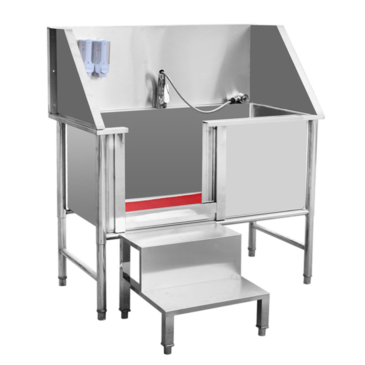 Stainless Steel Dog Bathing Station with Stairs W810798