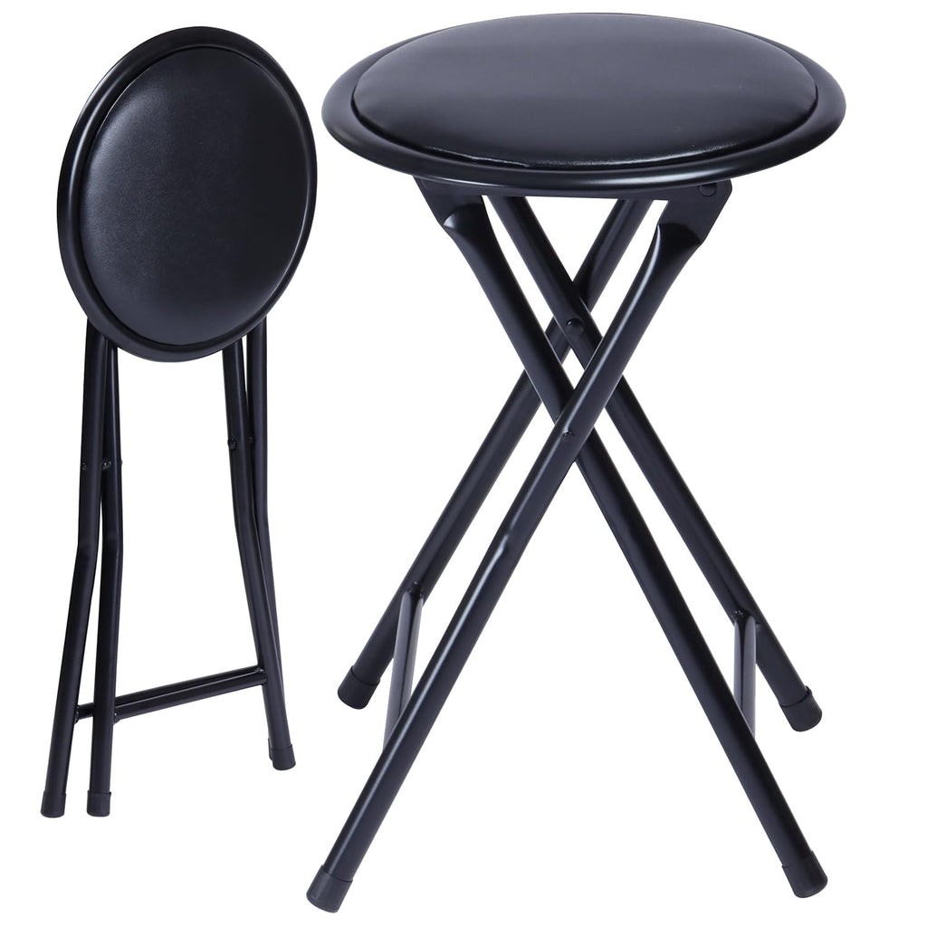 18" Black Folding Metal Stool W47989