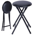 18" Black Folding Metal Stool W47989