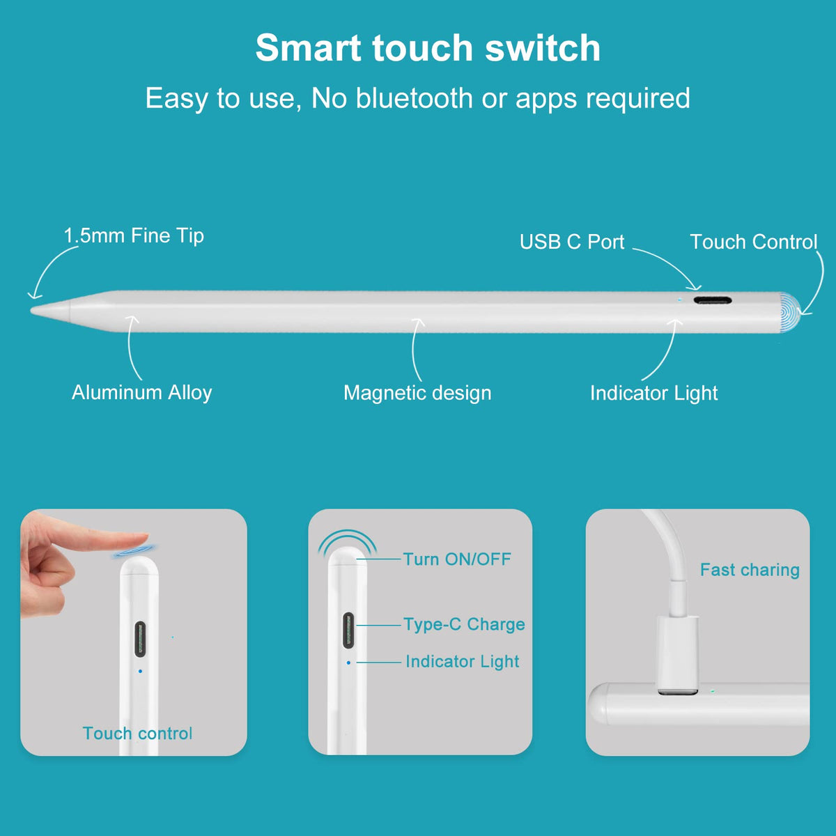 White Magnetic Stylus Pen L218