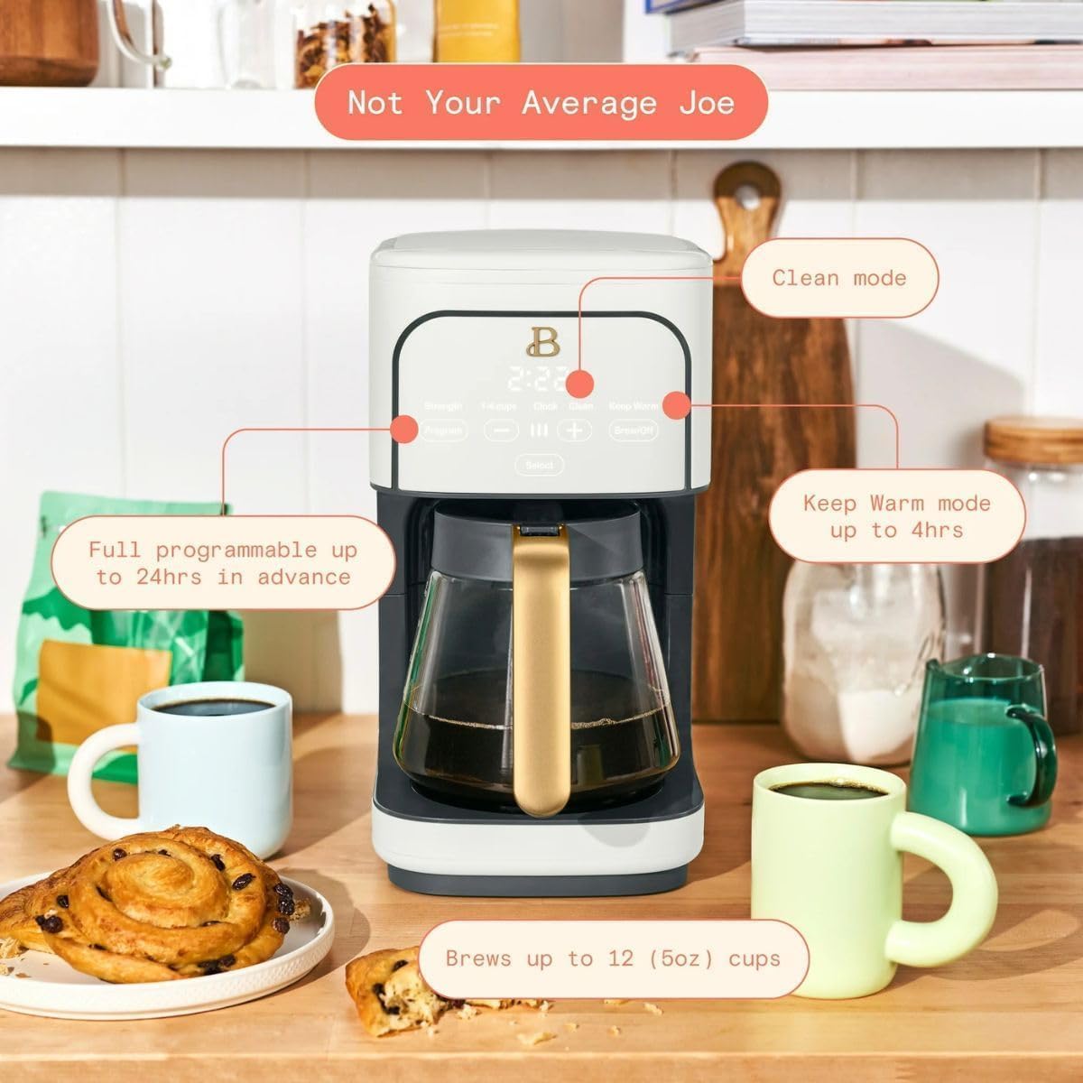 12-Cup Programmable Coffee Maker with Glass Carafe W3654