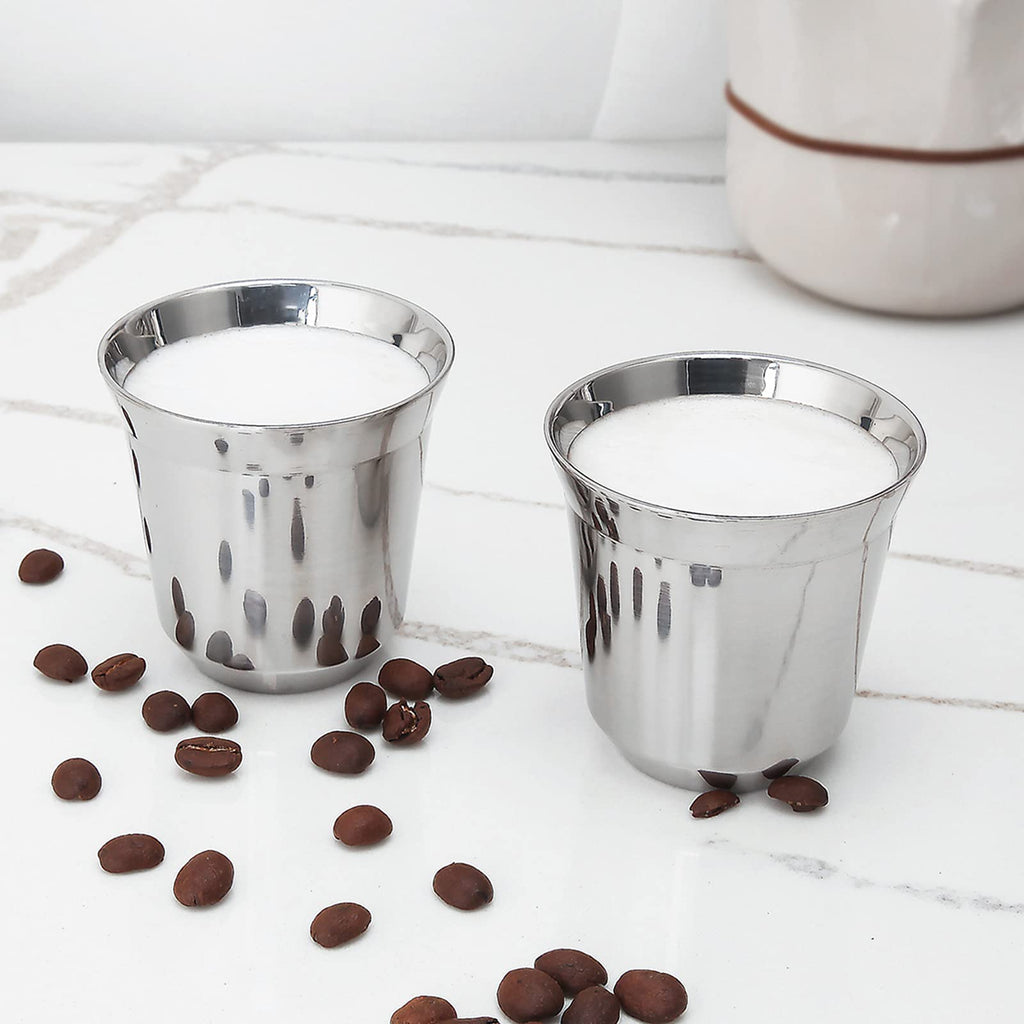 12 oz French Press with 5 oz Stainless Steel Espresso Cups Y903760