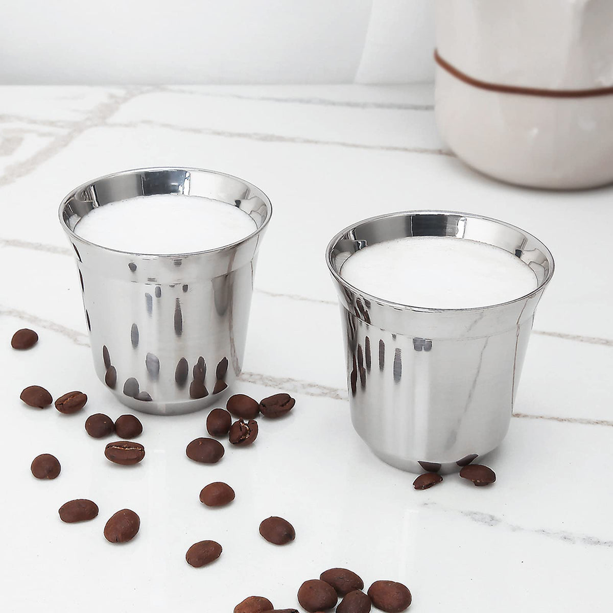 12 oz French Press with 5 oz Stainless Steel Espresso Cups Y903760