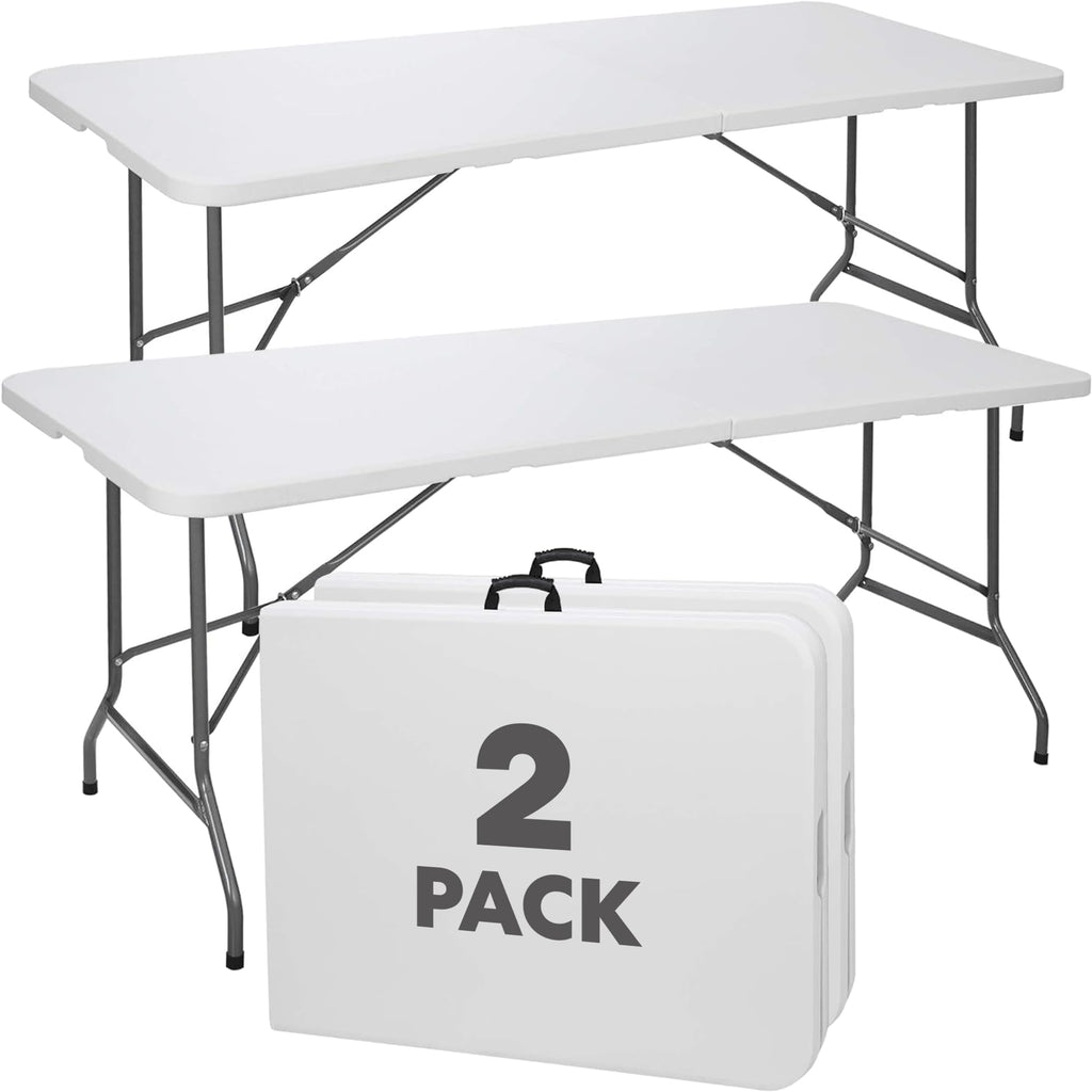 White 6FT Foldable Table 2-Pack N3487