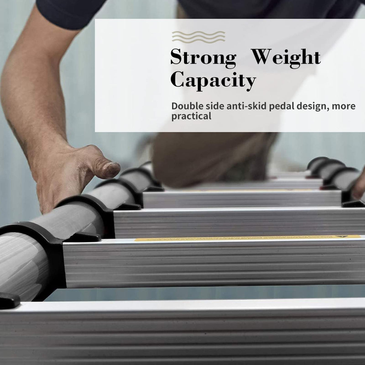 Aluminum Telescopic Extension Ladder 8.5ft-20.3ft Non-Slip A573