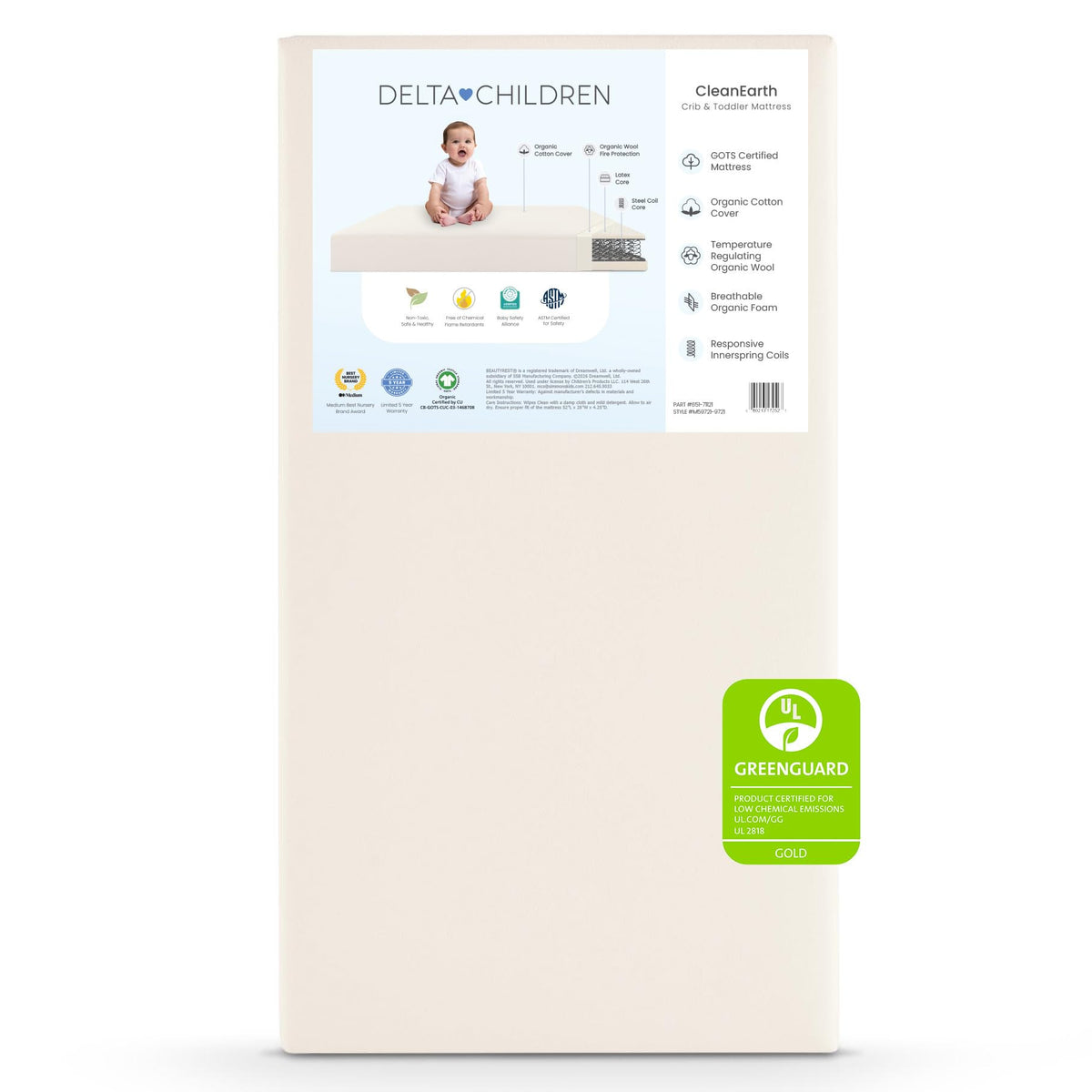 Organic Crib and Toddler Mattress Y653514