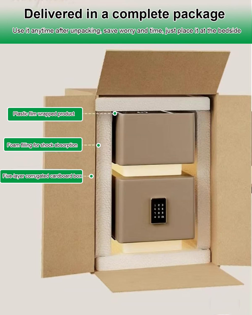 Narrow Nightstand with 3 Drawers X345224