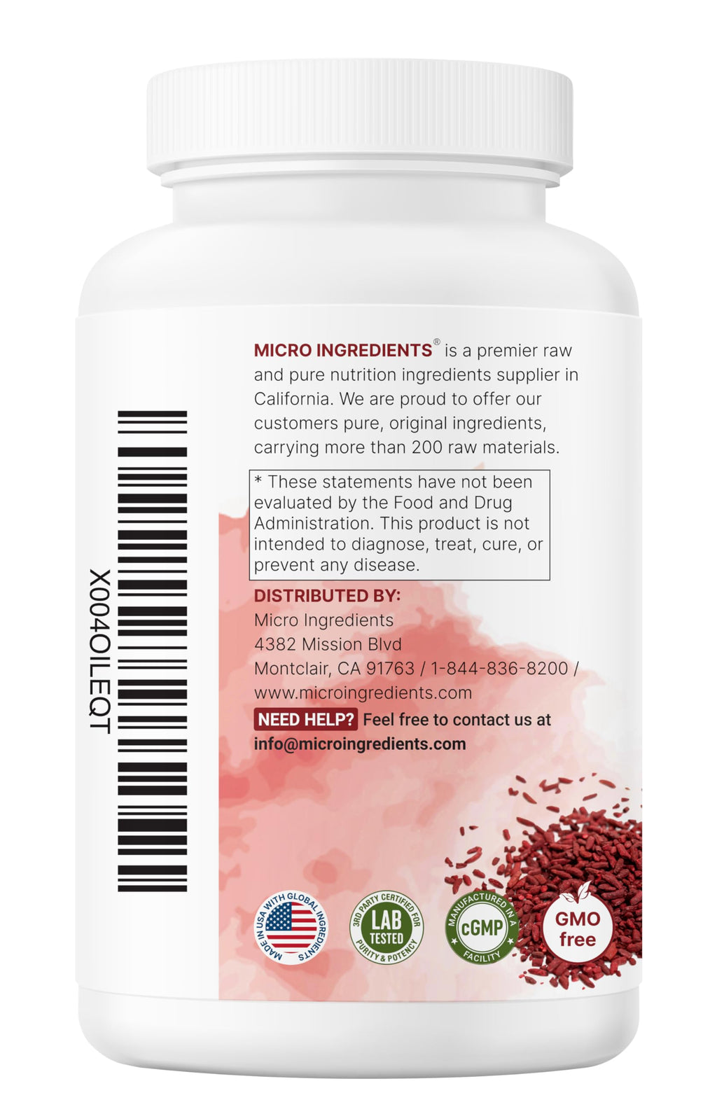 Red Yeast Rice with CoQ10 1200mg 240 Veggie Capsules H2706