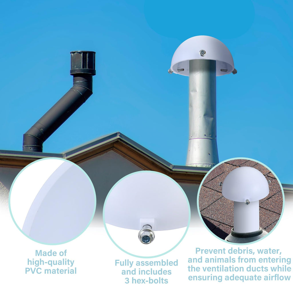 2 Pcs White Mushroom Vent Cap P207889
