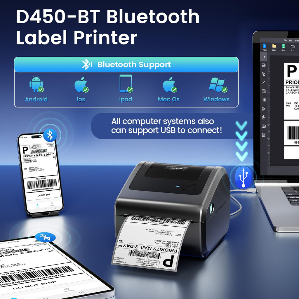 Bluetooth Shipping Label Printer L7862